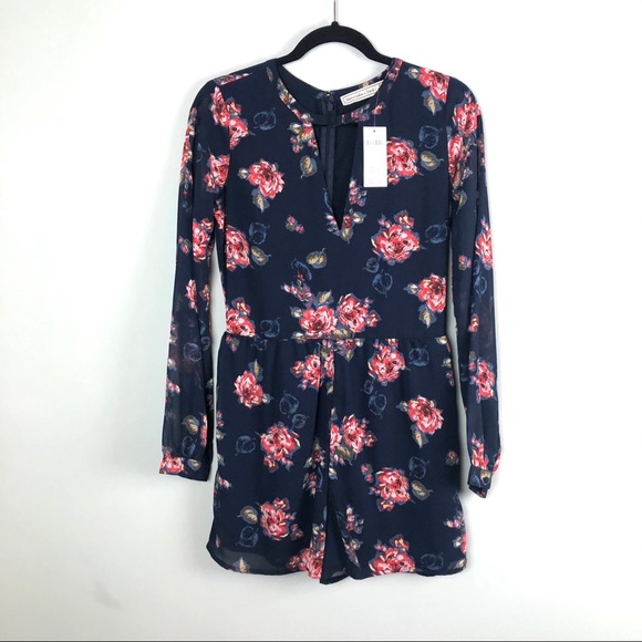 Abercrombie & Fitch Long Sleeve Floral Romper - Picture 2 of 8